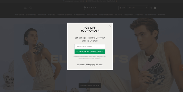 Anmeldebutton für eine E-Mail-Liste