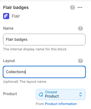 Flair badges layout app block