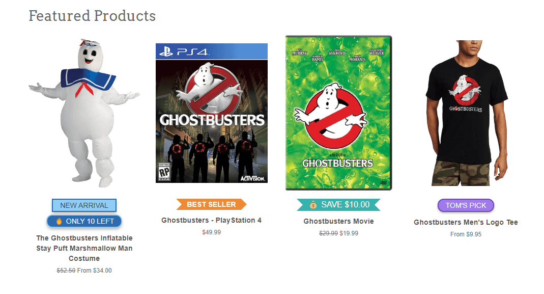 Products with Labels & Badges