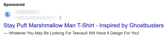 Search advertising example