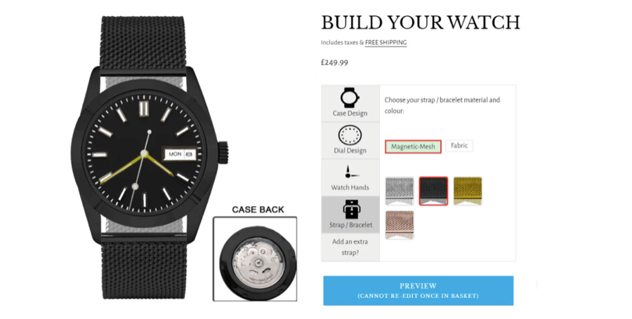 Real time product preview