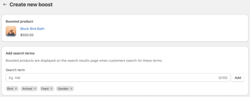 Product boost site search