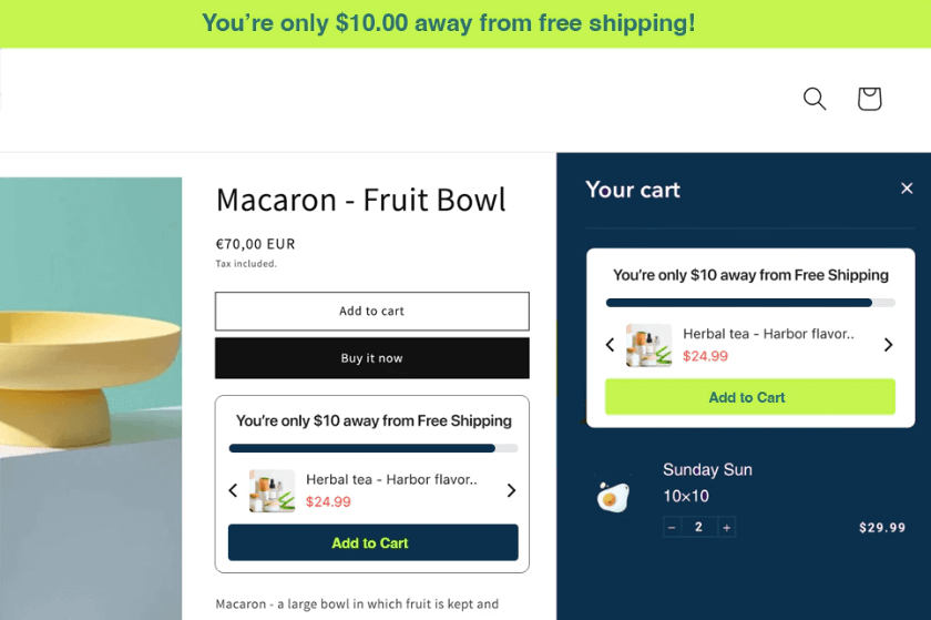 Essential free shipping upsell