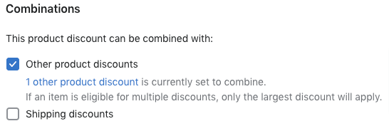 Combinations section.
