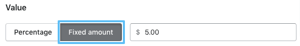 Discount value - fixed.