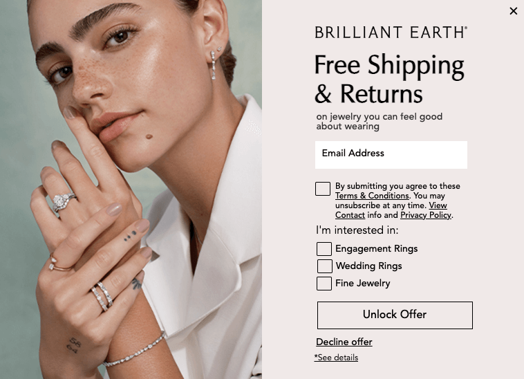 Email signup promotion