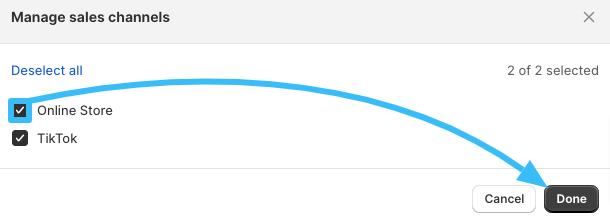 Add online store sales channel