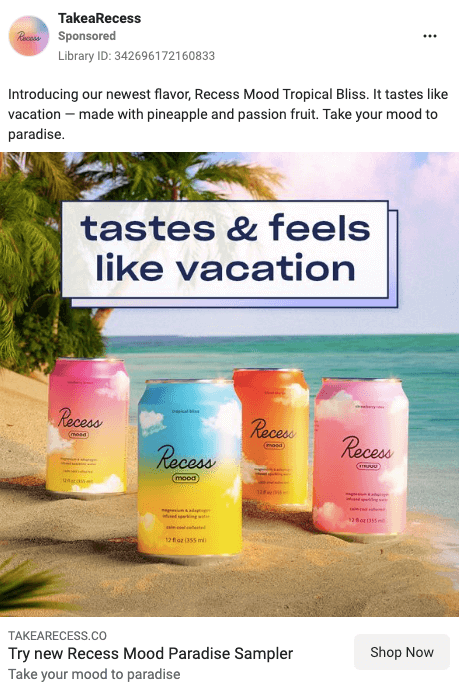 Recess social ad example