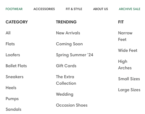 Site navigation example