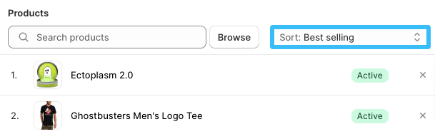 Shopify collection product order