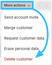 Shopify delete customer