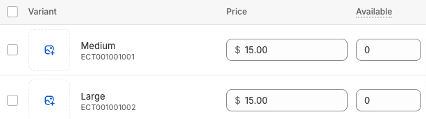 Coming soon variant availability