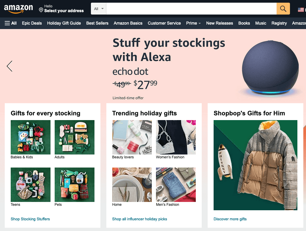 Featured collection on a homepage.