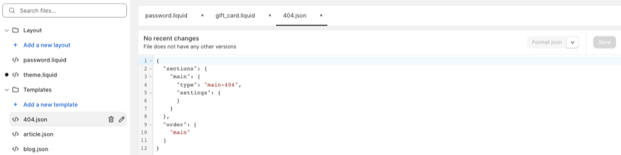 Shopify theme editor