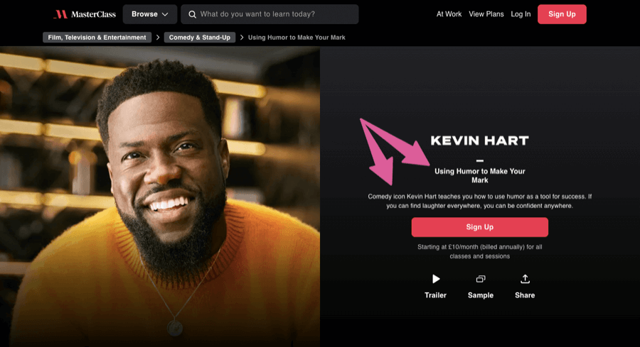 Masterclass product description example