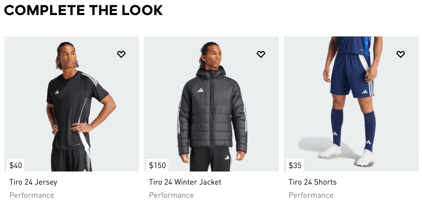 Adidas cross sell example