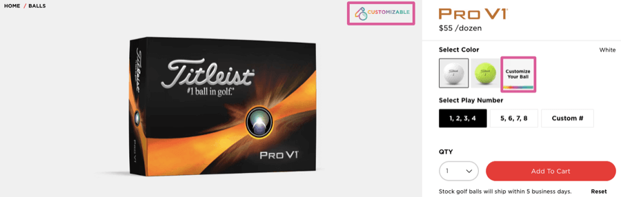 Titleist upsell example