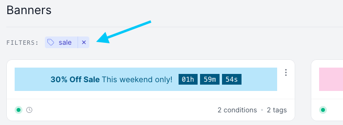 Flair banner layout filter