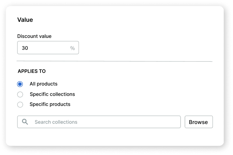 Shopify discount value